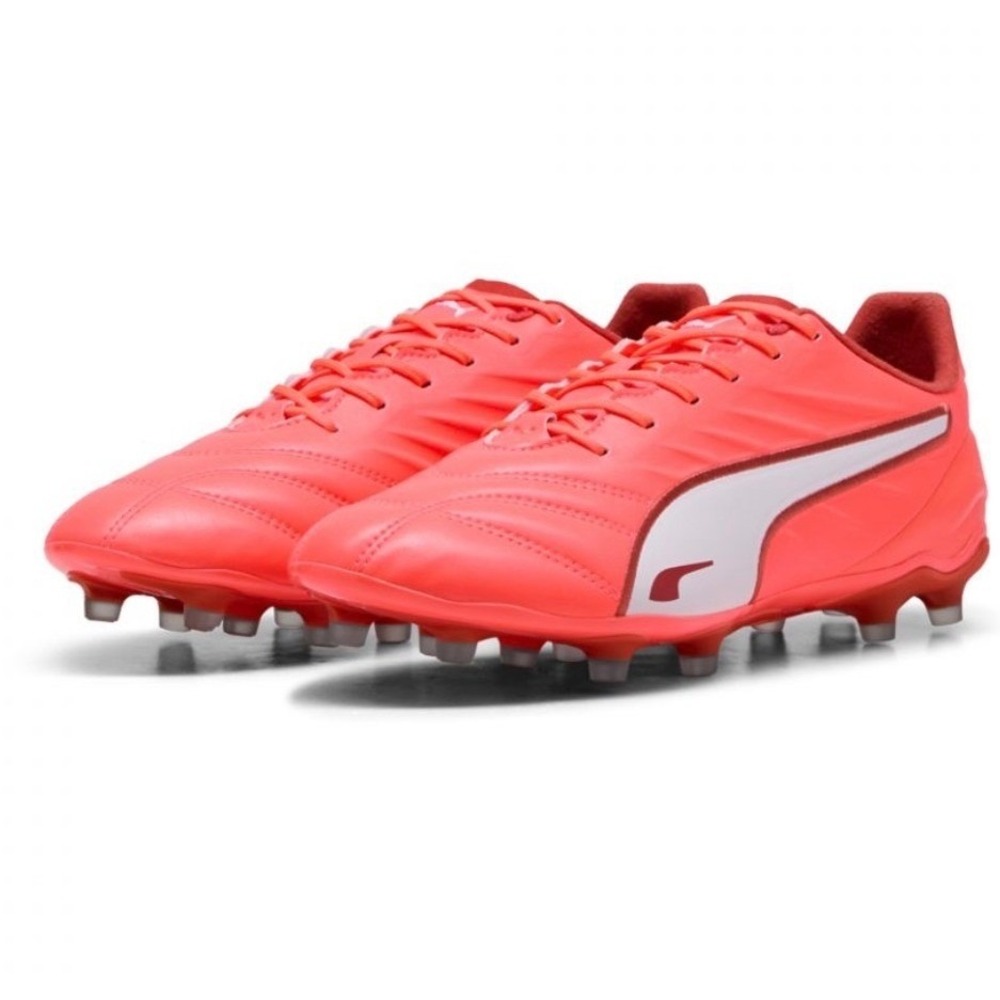 PUMA King Pro FG/AG Soccer Cleats Glowing Red White 108312-01 Womens 6.5 EU 37